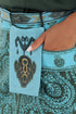 Embroidered linen belt with pocket